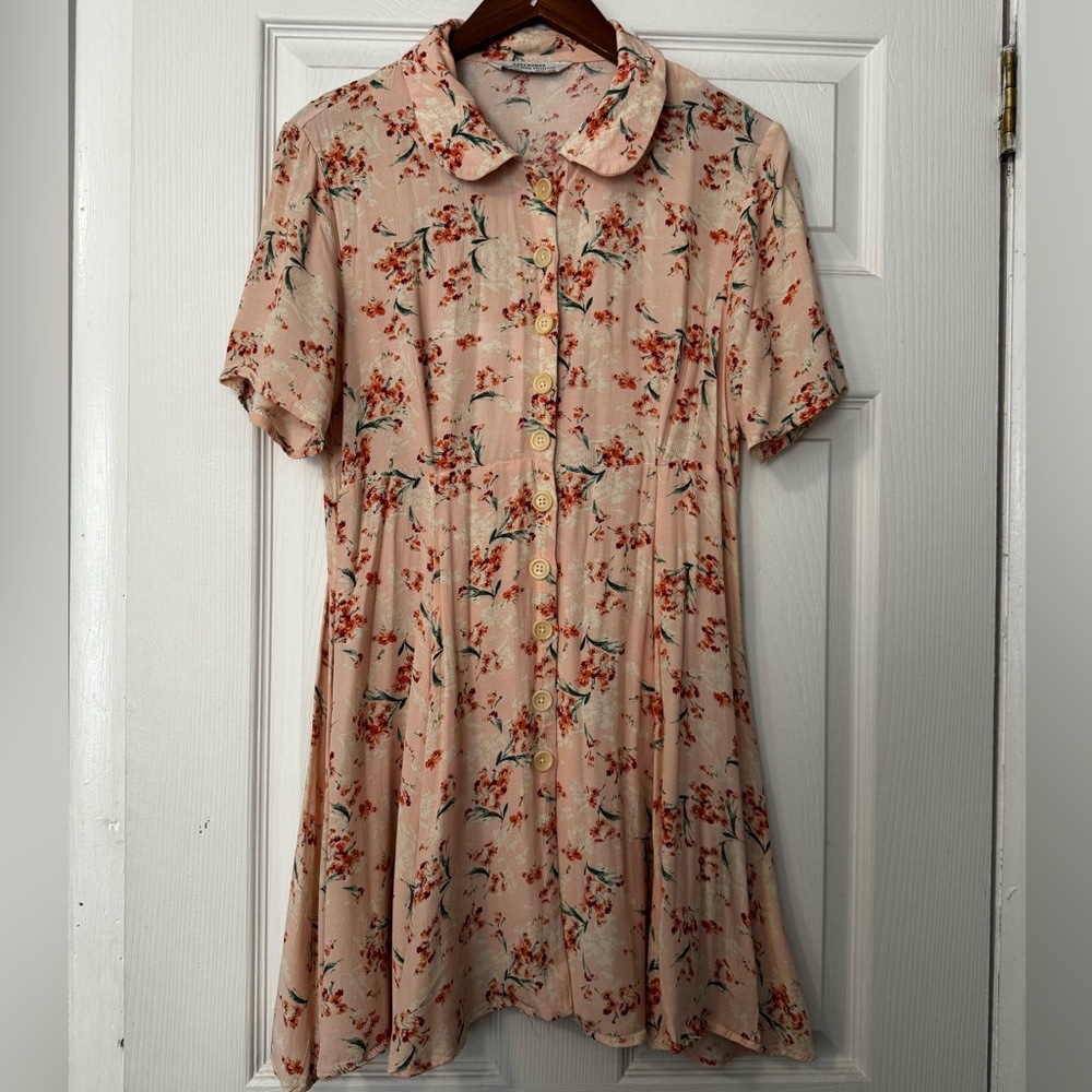 Zara Peach Floral Mini Dress
